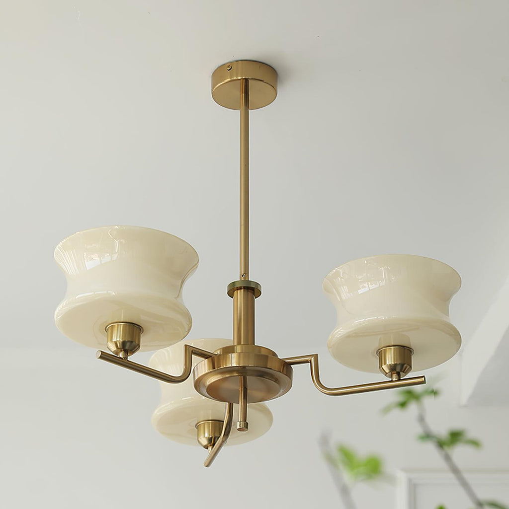 Belue Chandelier — Vintage Gold Glass Globe Ceiling Light for Dining Room