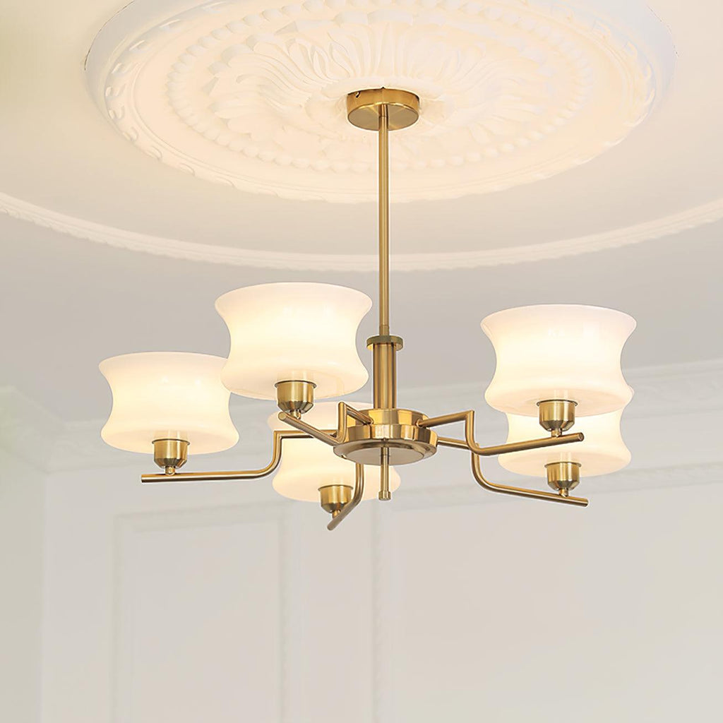 Belue Chandelier — Vintage Gold Glass Globe Ceiling Light for Dining Room