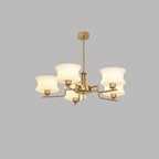 Belue Chandelier — Vintage Gold Glass Globe Ceiling Light for Dining Room