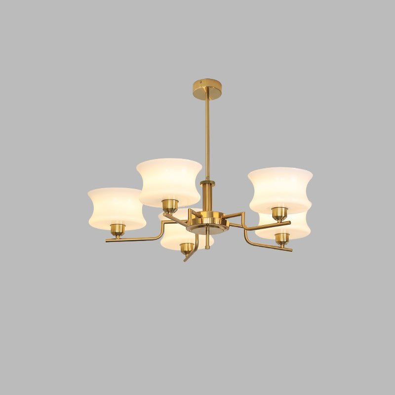 Belue Chandelier — Vintage Gold Glass Globe Ceiling Light for Dining Room
