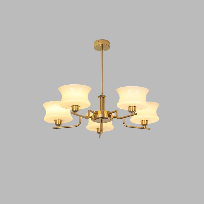 Belue Chandelier — Vintage Gold Glass Globe Ceiling Light for Dining Room
