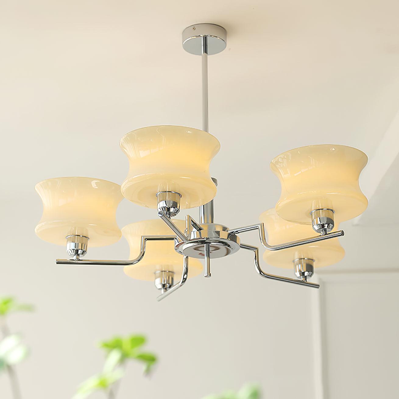 Belue Chandelier — Vintage Gold Glass Globe Ceiling Light for Dining Room