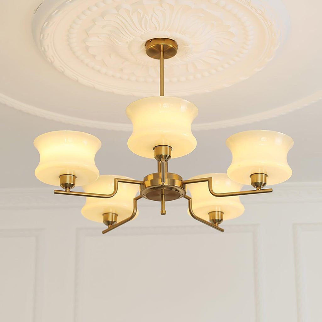 Belue Chandelier — Vintage Gold Glass Globe Ceiling Light for Dining Room