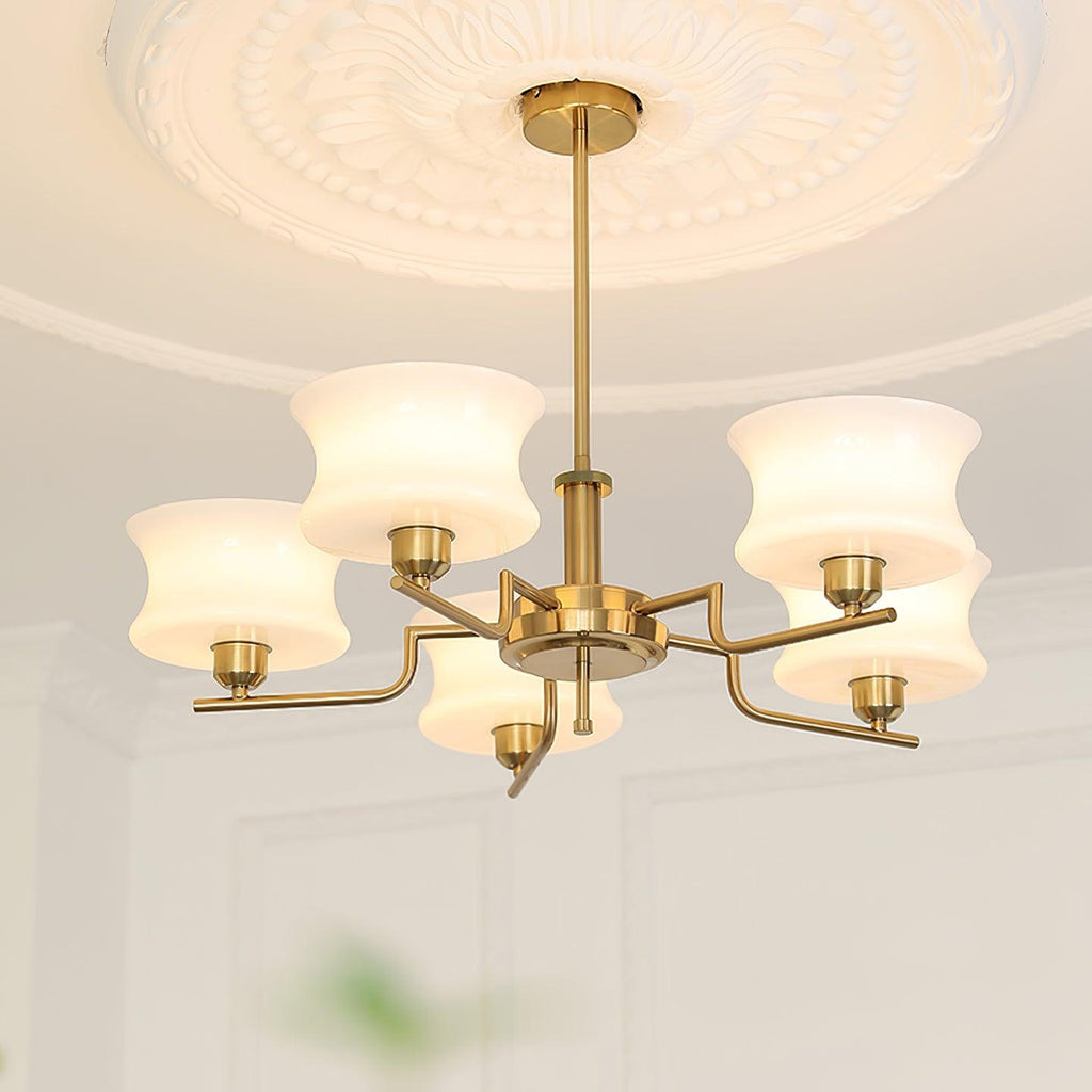 Belue Chandelier — Vintage Gold Glass Globe Ceiling Light for Dining Room