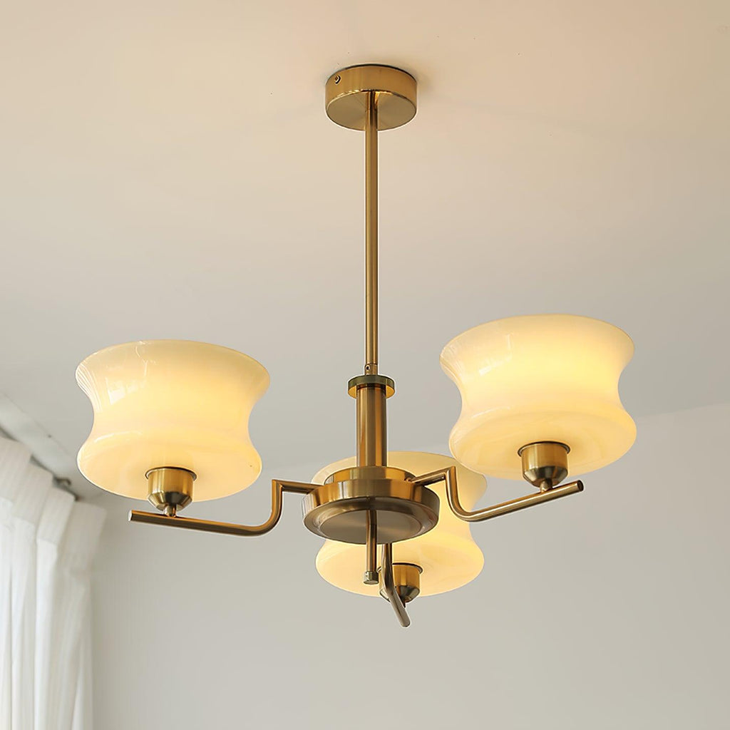Belue Chandelier — Vintage Gold Glass Globe Ceiling Light for Dining Room
