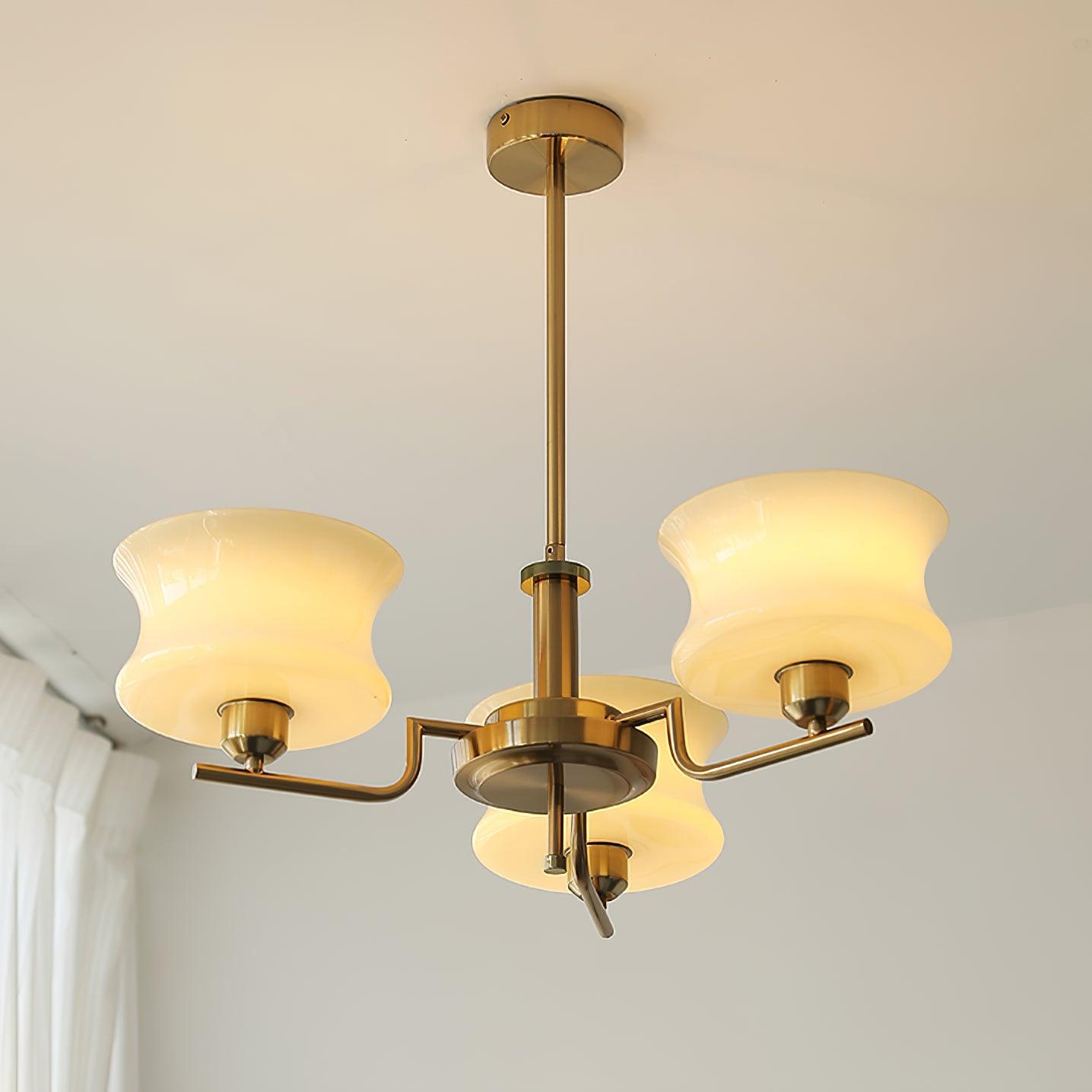Belue Chandelier — Vintage Gold Glass Globe Ceiling Light for Dining Room