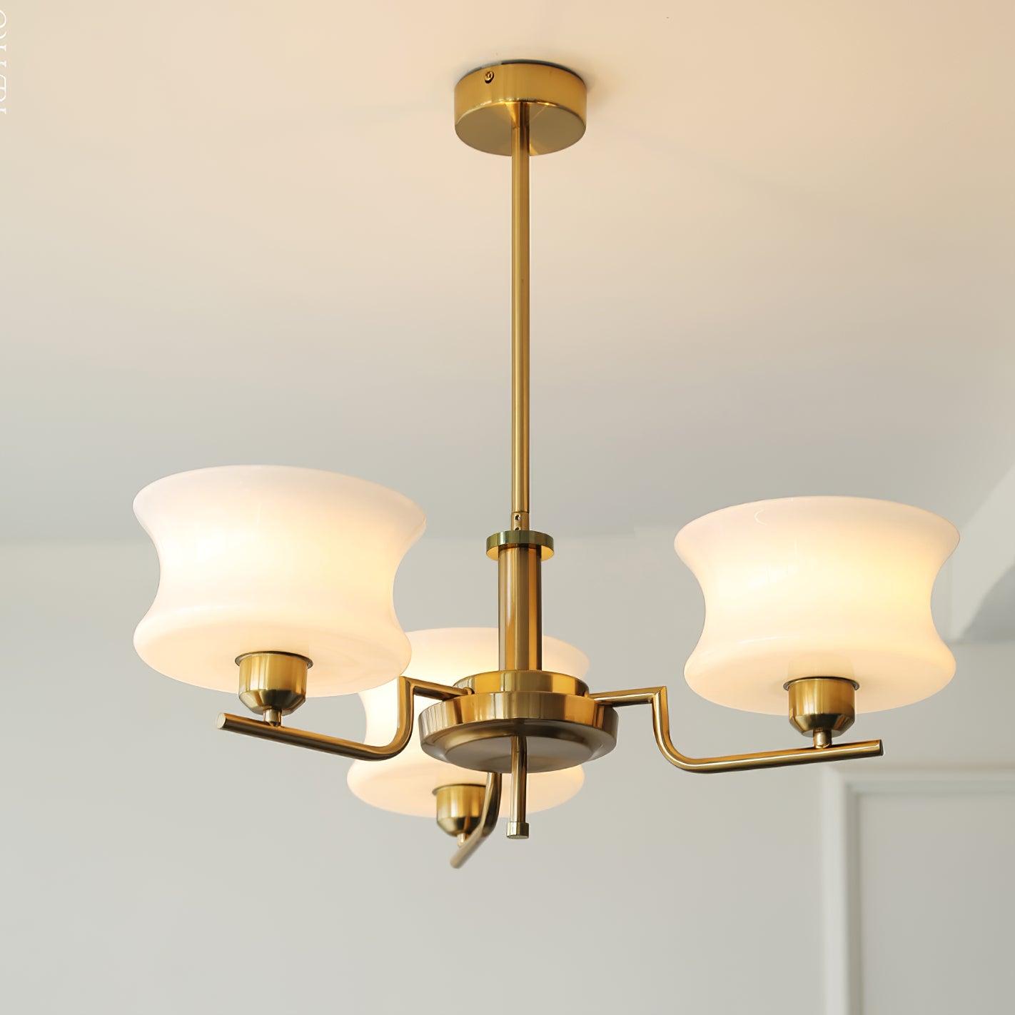 Belue Chandelier — Vintage Gold Glass Globe Ceiling Light for Dining Room