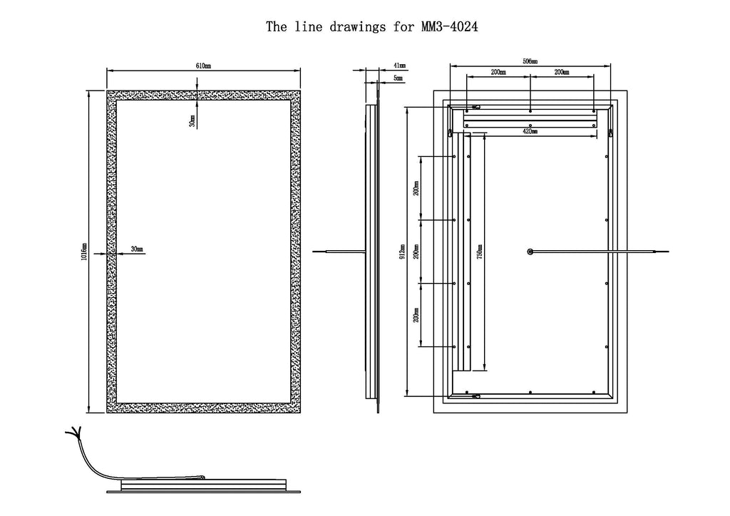 Linea Rectangle LED Bathroom Vanity Mirror for bathroom vanity | Halvern