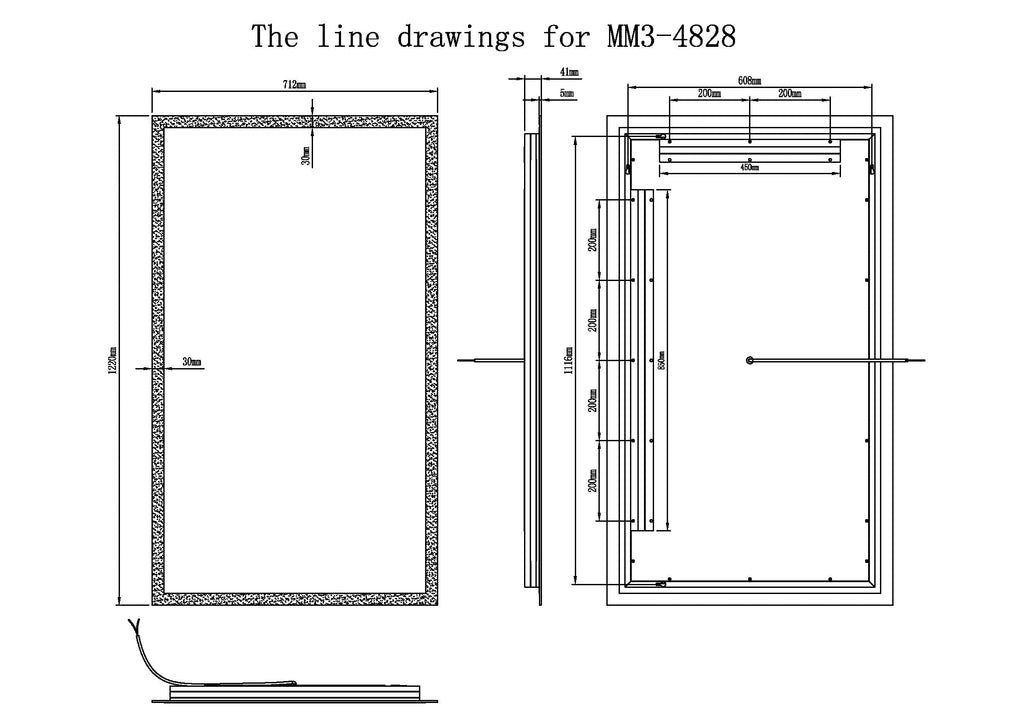 Linea Rectangle LED Bathroom Vanity Mirror for bathroom vanity | Halvern
