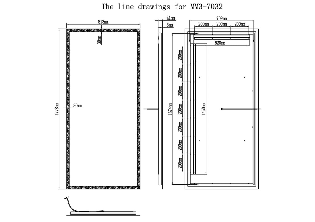 Linea Rectangle LED Bathroom Vanity Mirror for bathroom vanity | Halvern
