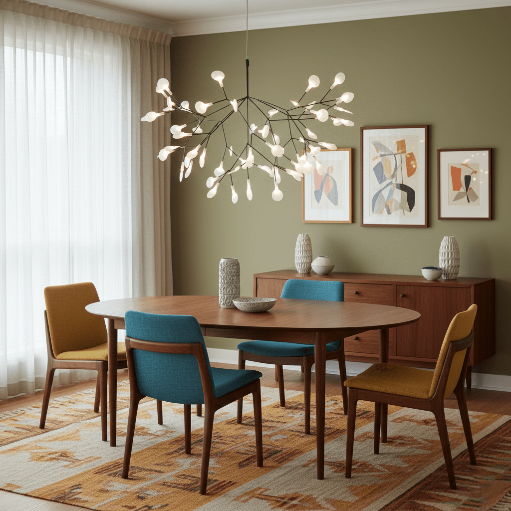 Black Firefly LED Chandelier — Branch Starburst Ceiling Light for Dining Room