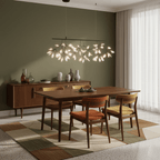 Black Firefly LED Chandelier — Branch Starburst Ceiling Light for Dining Room