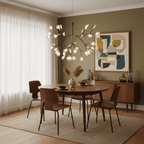 Black Firefly LED Chandelier — Branch Starburst Ceiling Light for Dining Room