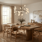 Black Firefly LED Chandelier — Branch Starburst Ceiling Light for Dining Room