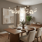 Black Firefly LED Chandelier — Branch Starburst Ceiling Light for Dining Room