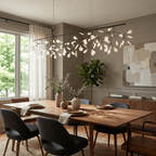 Black Firefly LED Chandelier — Branch Starburst Ceiling Light for Dining Room