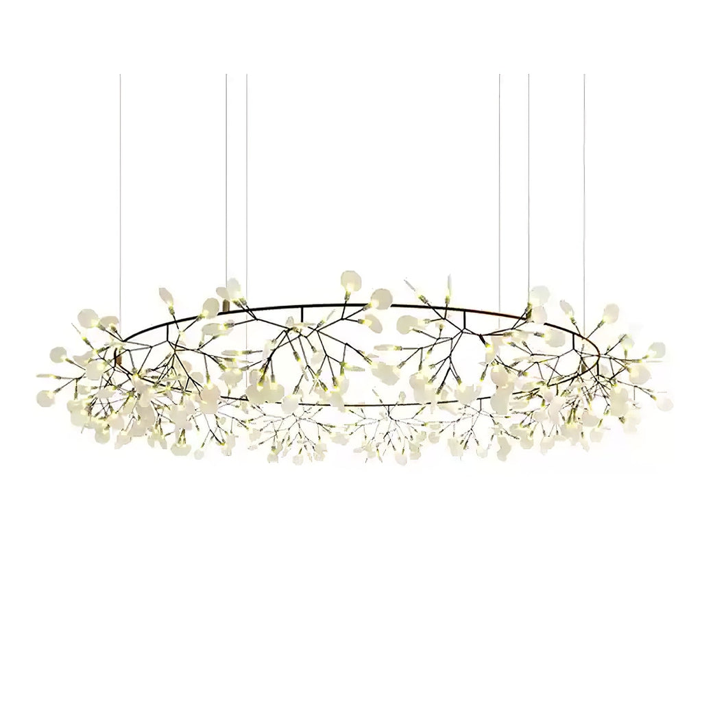 Black Firefly LED Chandelier — Branch Starburst Ceiling Light for Dining Room