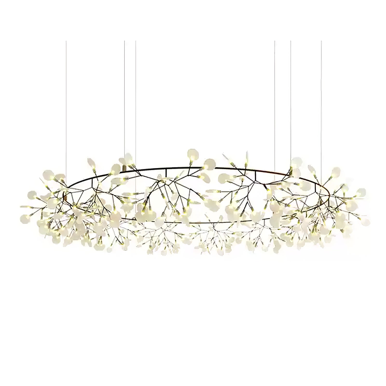 Black Firefly LED Chandelier — Branch Starburst Ceiling Light for Dining Room