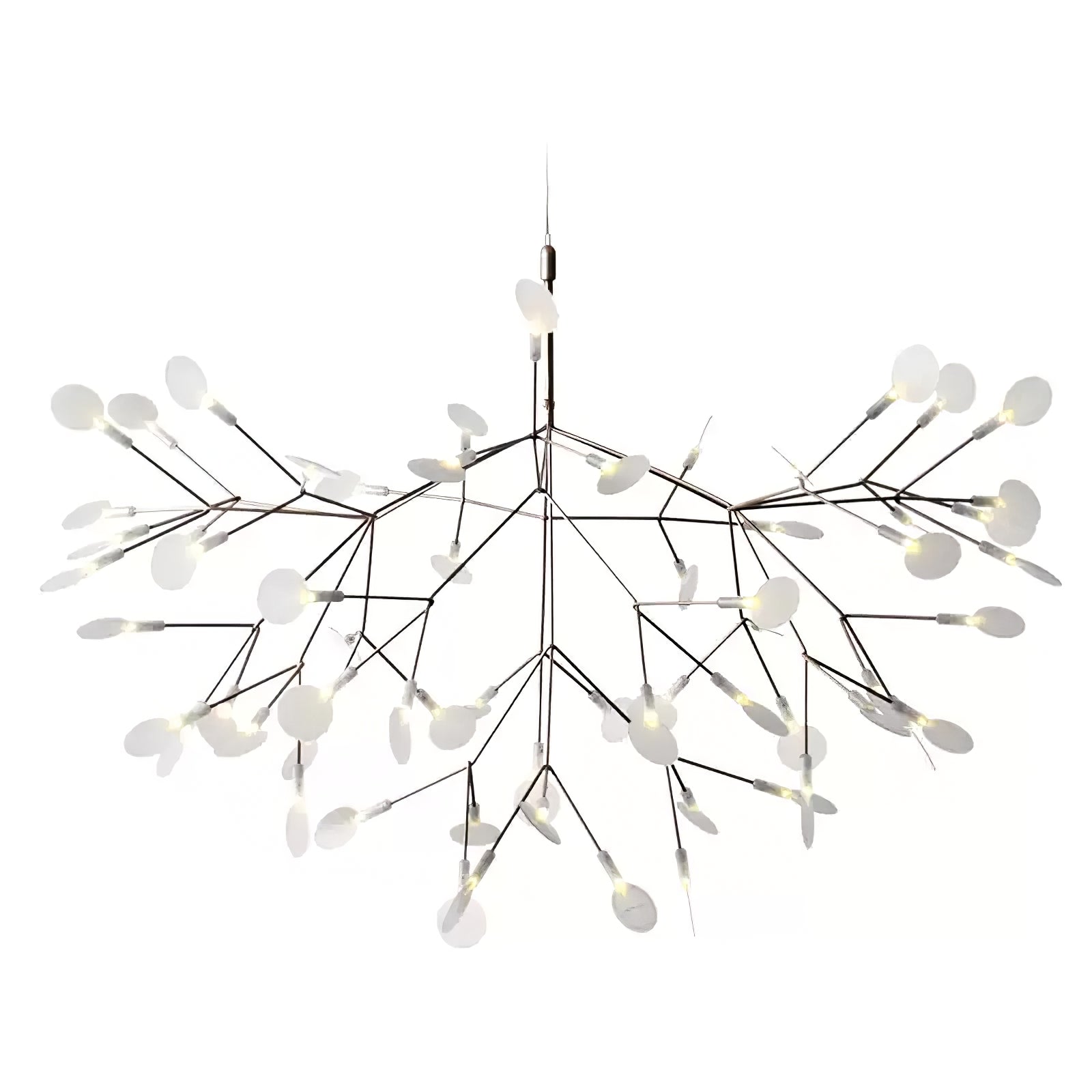 Black Firefly LED Chandelier — Branch Starburst Ceiling Light for Dining Room
