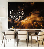 Black Firefly LED Chandelier — Branch Starburst Ceiling Light for Dining Room