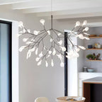 Black Firefly LED Chandelier — Branch Starburst Ceiling Light for Dining Room