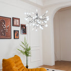 Black Firefly LED Chandelier — Branch Starburst Ceiling Light for Dining Room