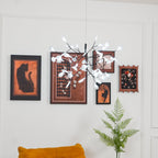 Black Firefly LED Chandelier — Branch Starburst Ceiling Light for Dining Room