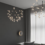 Black Firefly LED Chandelier — Branch Starburst Ceiling Light for Dining Room