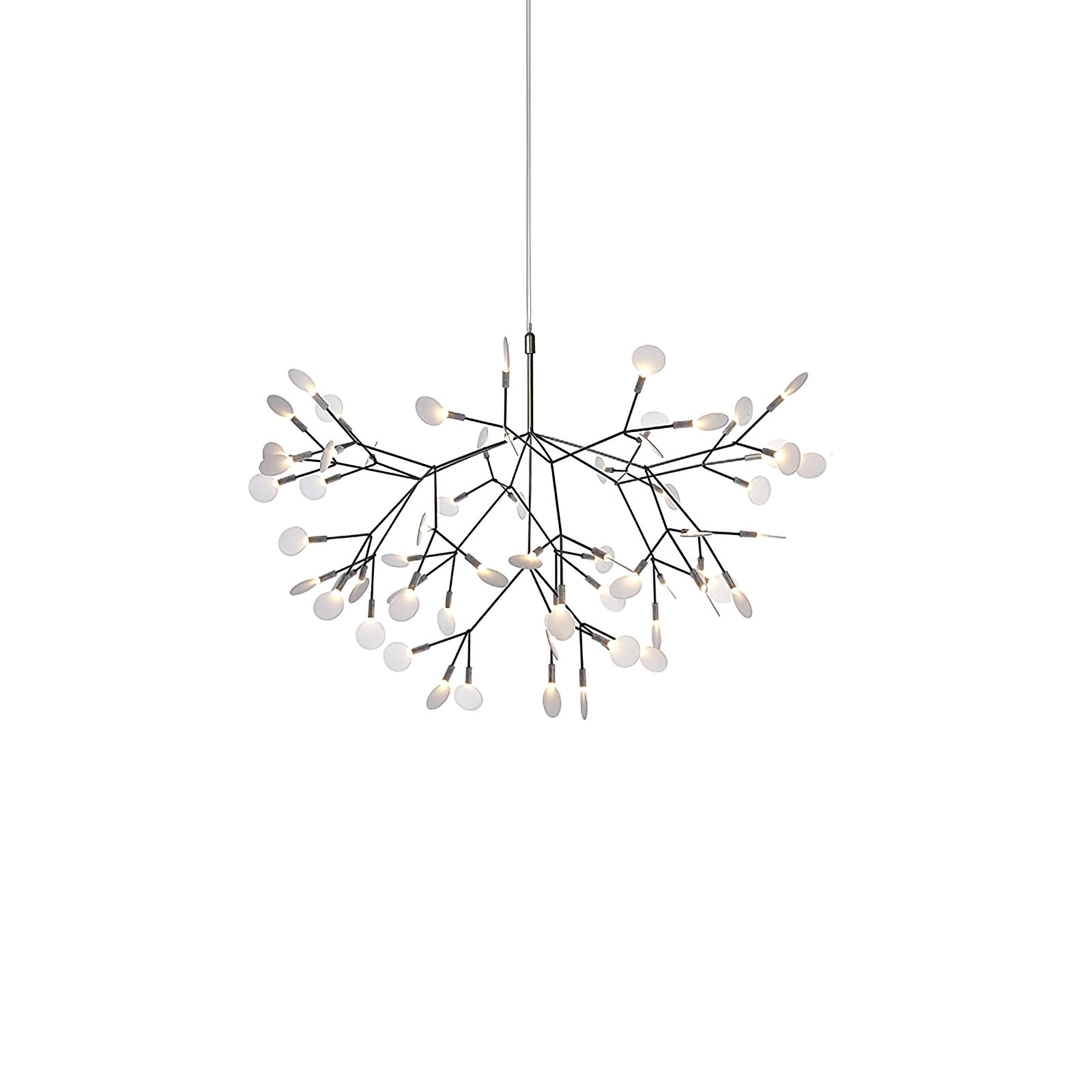 Black Firefly LED Chandelier — Branch Starburst Ceiling Light for Dining Room
