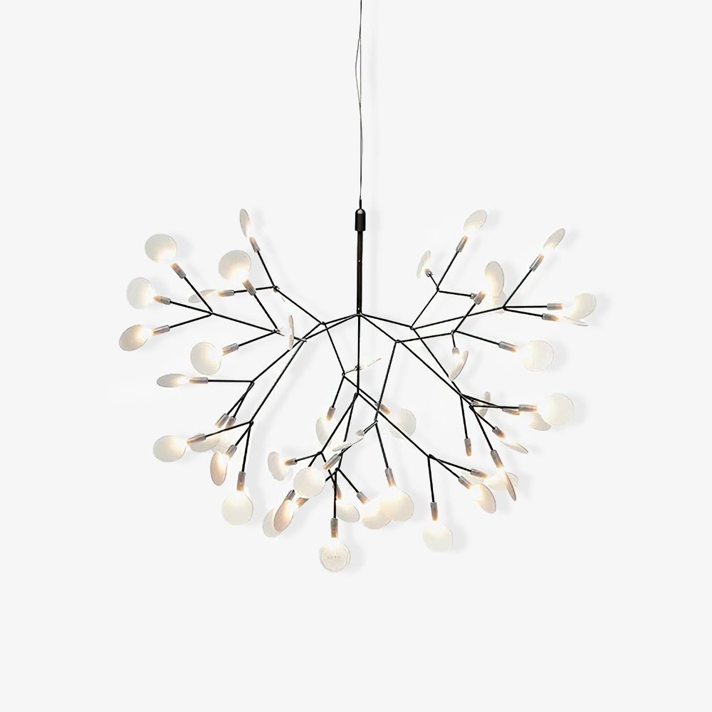 Black Firefly LED Chandelier — Branch Starburst Ceiling Light for Dining Room