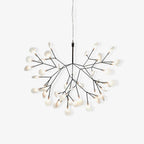 Black Firefly LED Chandelier — Branch Starburst Ceiling Light for Dining Room