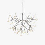 Black Firefly LED Chandelier — Branch Starburst Ceiling Light for Dining Room