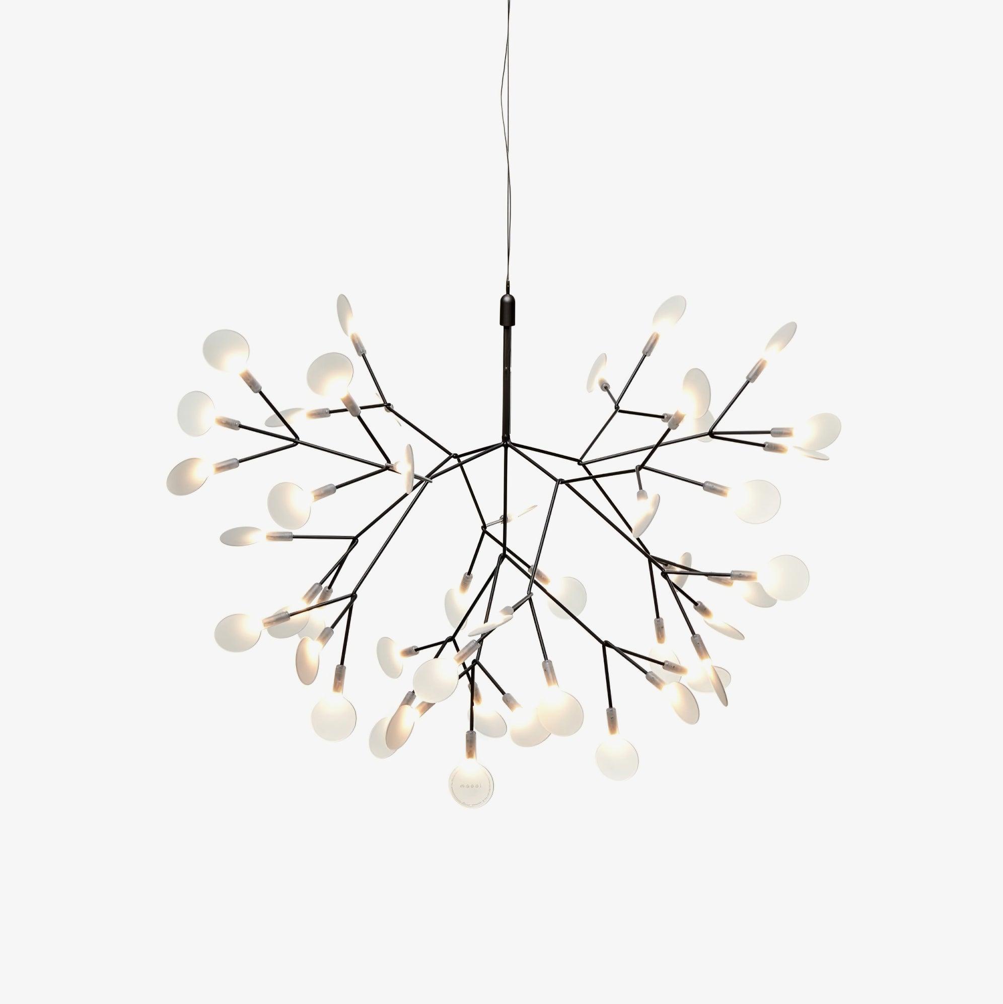 Black Firefly LED Chandelier — Branch Starburst Ceiling Light for Dining Room