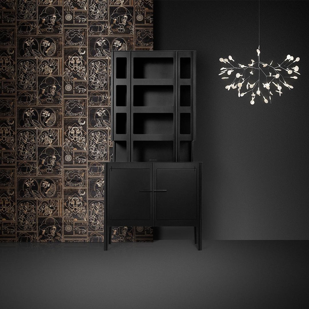 Black Firefly LED Chandelier — Branch Starburst Ceiling Light for Dining Room