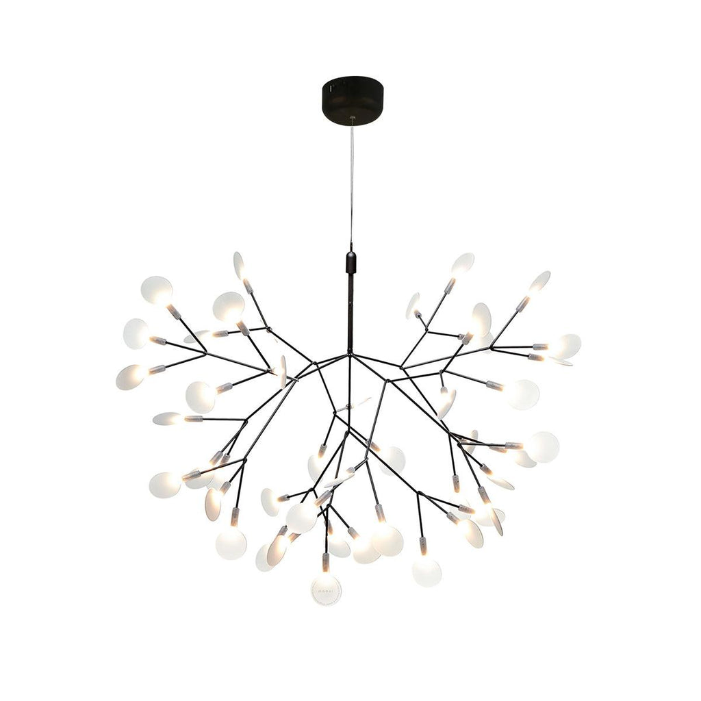 Black Firefly LED Chandelier — Branch Starburst Ceiling Light for Dining Room