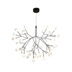 Black Firefly LED Chandelier — Branch Starburst Ceiling Light for Dining Room