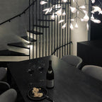 Black Firefly LED Chandelier — Branch Starburst Ceiling Light for Dining Room