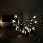 Black Firefly LED Chandelier — Branch Starburst Ceiling Light for Dining Room