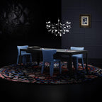 Black Firefly LED Chandelier — Branch Starburst Ceiling Light for Dining Room