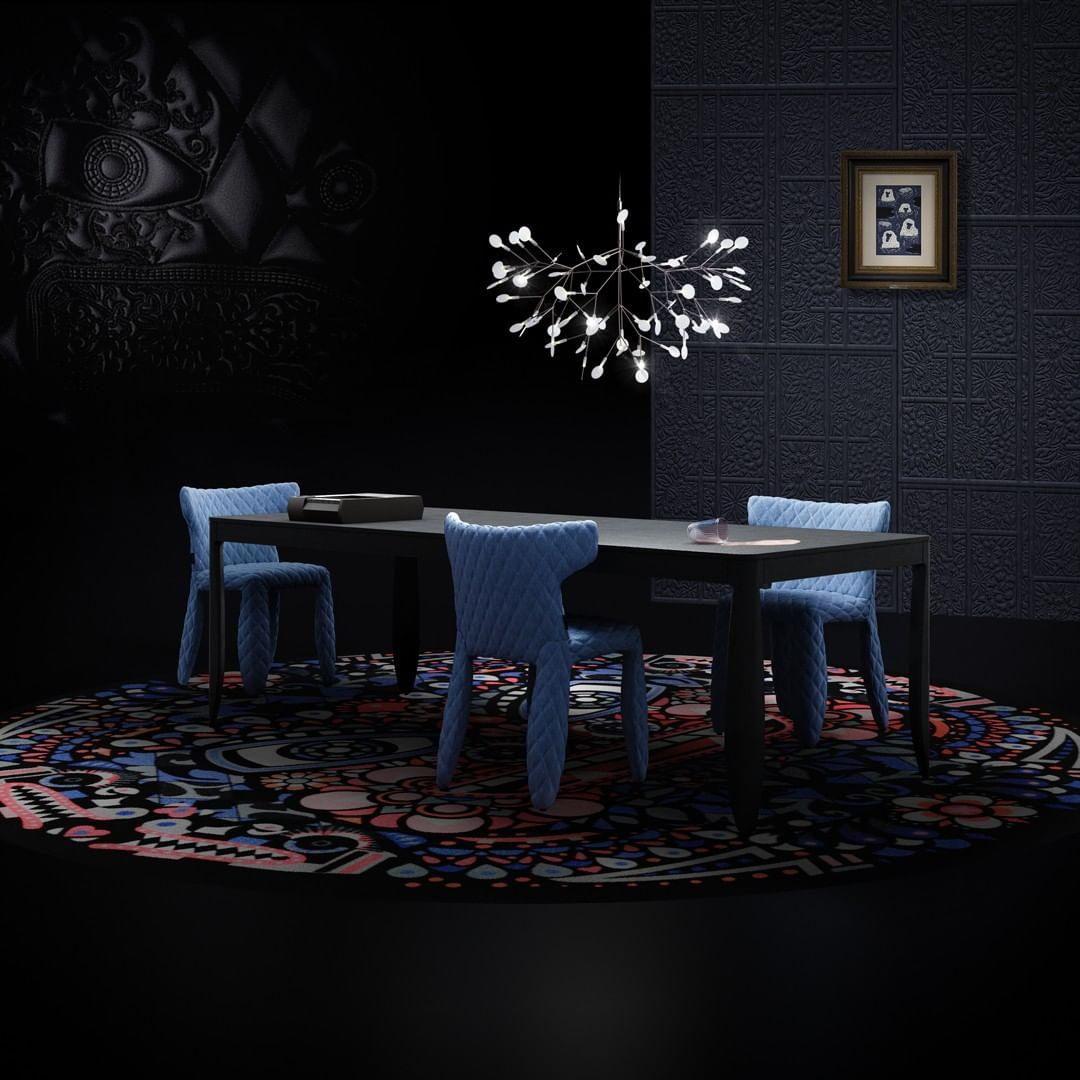 Black Firefly LED Chandelier — Branch Starburst Ceiling Light for Dining Room