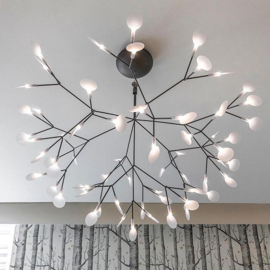 Black Firefly LED Chandelier — Branch Starburst Ceiling Light for Dining Room