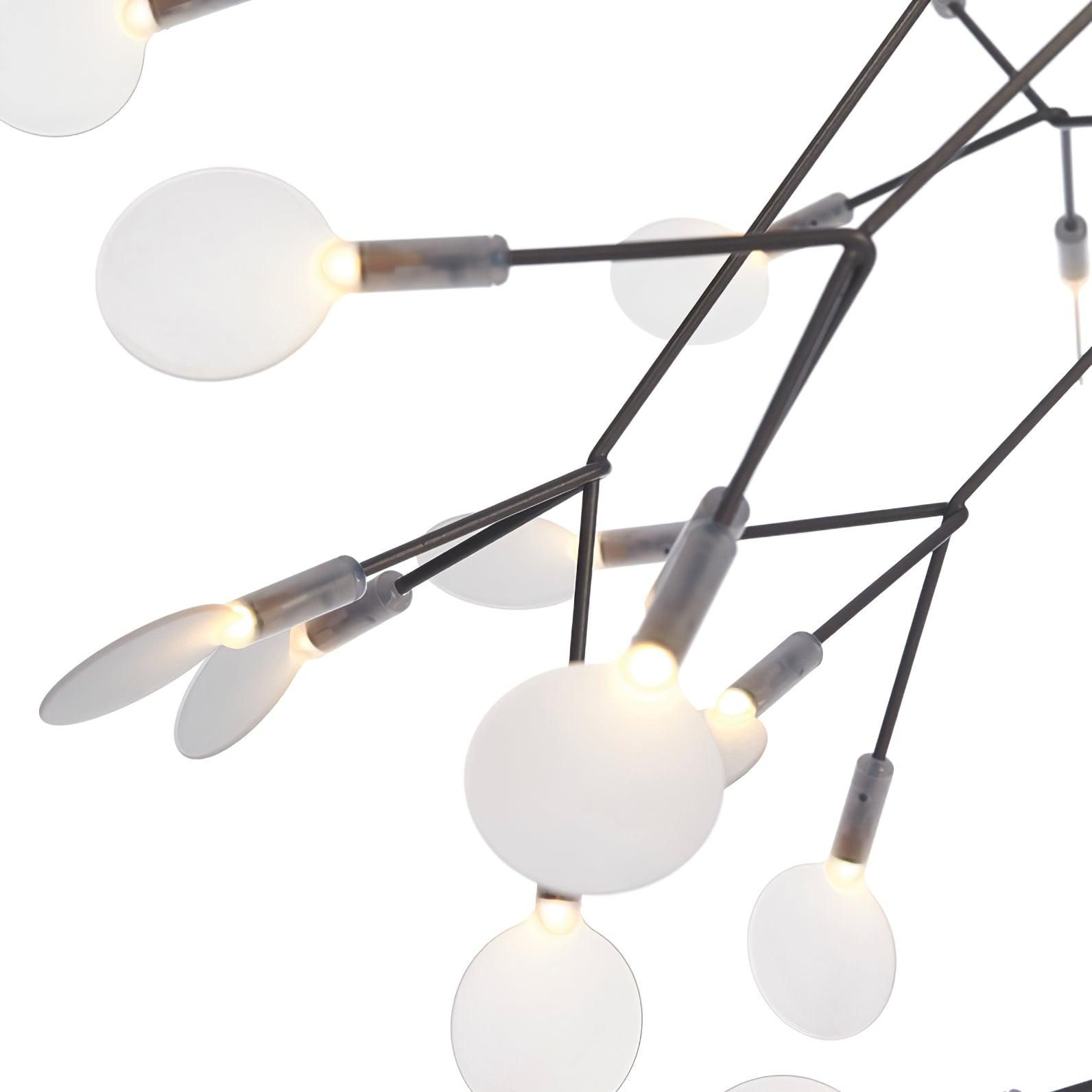 Black Firefly LED Chandelier — Branch Starburst Ceiling Light for Dining Room