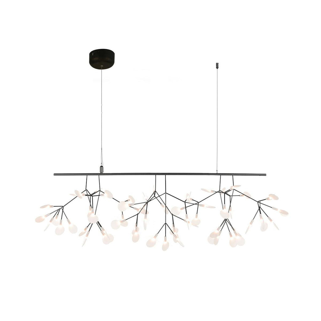 Black Firefly LED Chandelier — Branch Starburst Ceiling Light for Dining Room