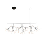 Black Firefly LED Chandelier — Branch Starburst Ceiling Light for Dining Room