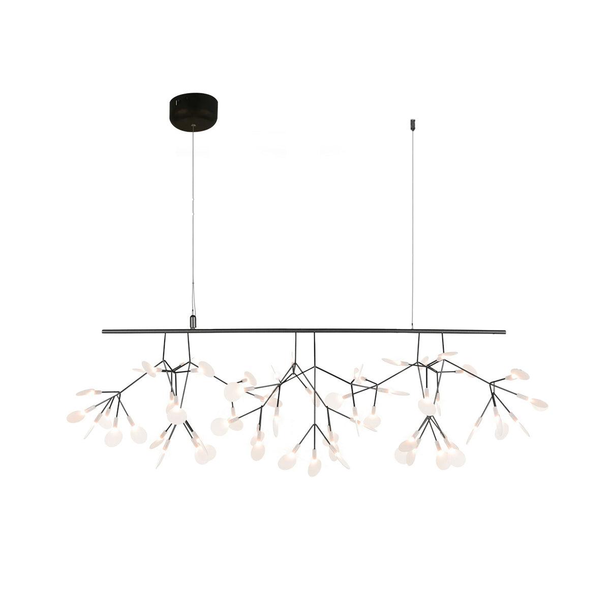 Black Firefly LED Chandelier — Branch Starburst Ceiling Light for Dining Room