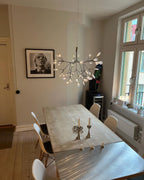 Black Firefly LED Chandelier — Branch Starburst Ceiling Light for Dining Room