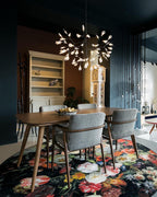 Black Firefly LED Chandelier — Branch Starburst Ceiling Light for Dining Room
