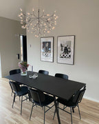 Black Firefly LED Chandelier — Branch Starburst Ceiling Light for Dining Room