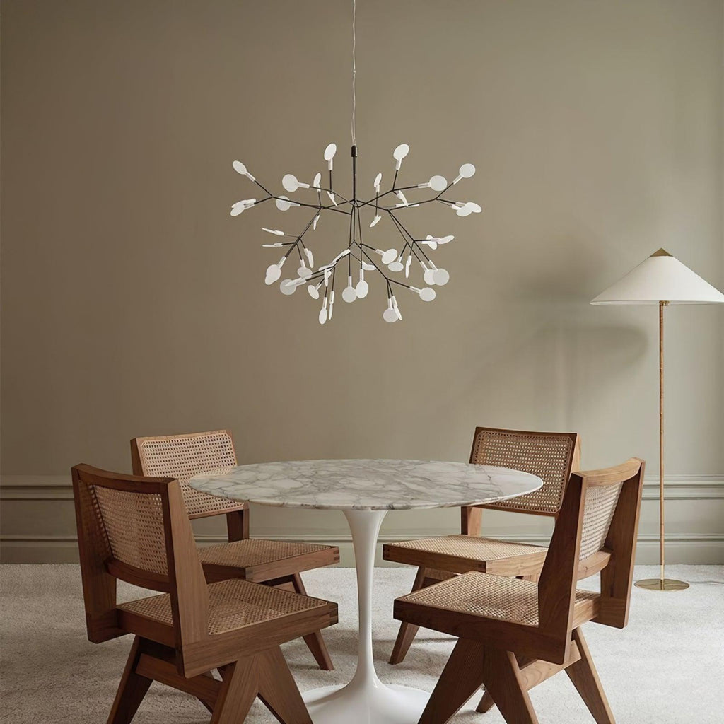 Black Firefly LED Chandelier — Branch Starburst Ceiling Light for Dining Room