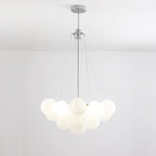 Bubble Chandelier — Cascading Glass Bubble Ceiling Light for Stairwell